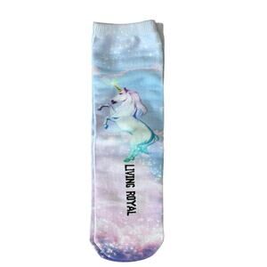 Living Royal Purple, Blue, Pink Unicorn Socks One Size NEW